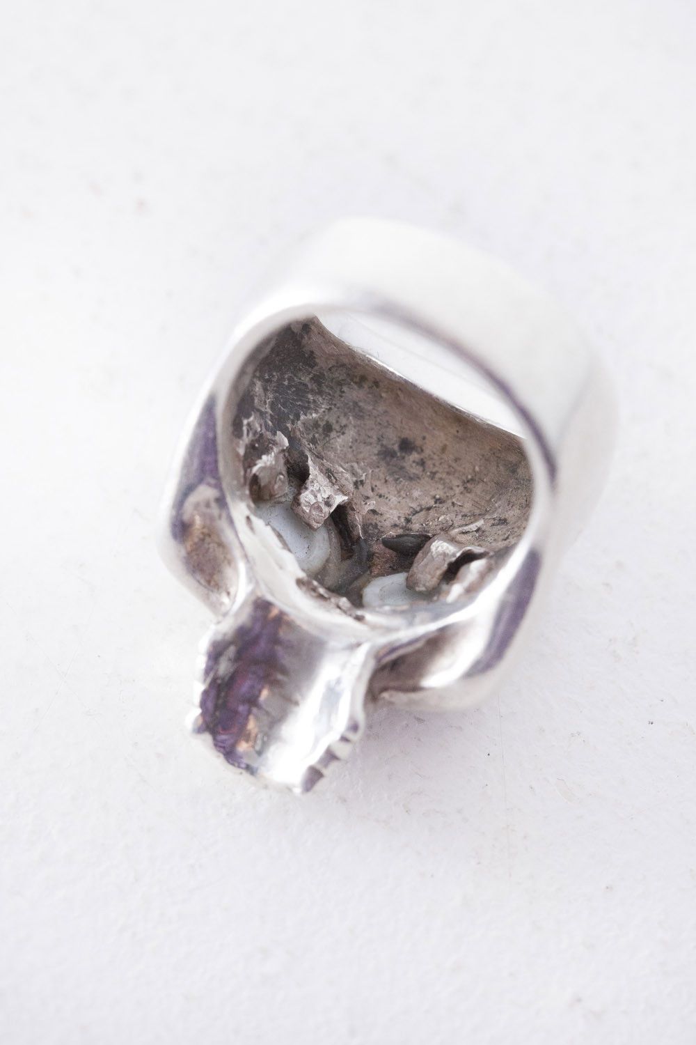 Vintage Vintage 950 silver skull ring with eyes US 9 Size ONE SIZE - 8 Thumbnail