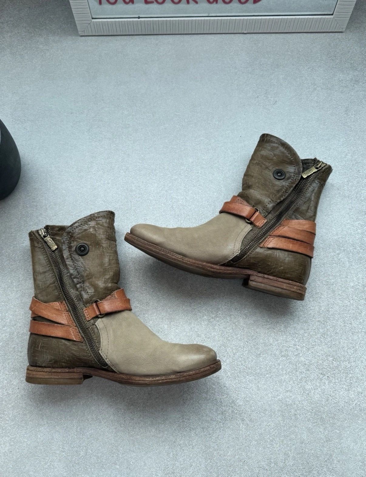 A.S.98 Vintage A.S 98 Airtep Swamp Ankle Women Leather Biker Boots Size US 6.5 / IT 36.5 - 6 Thumbnail