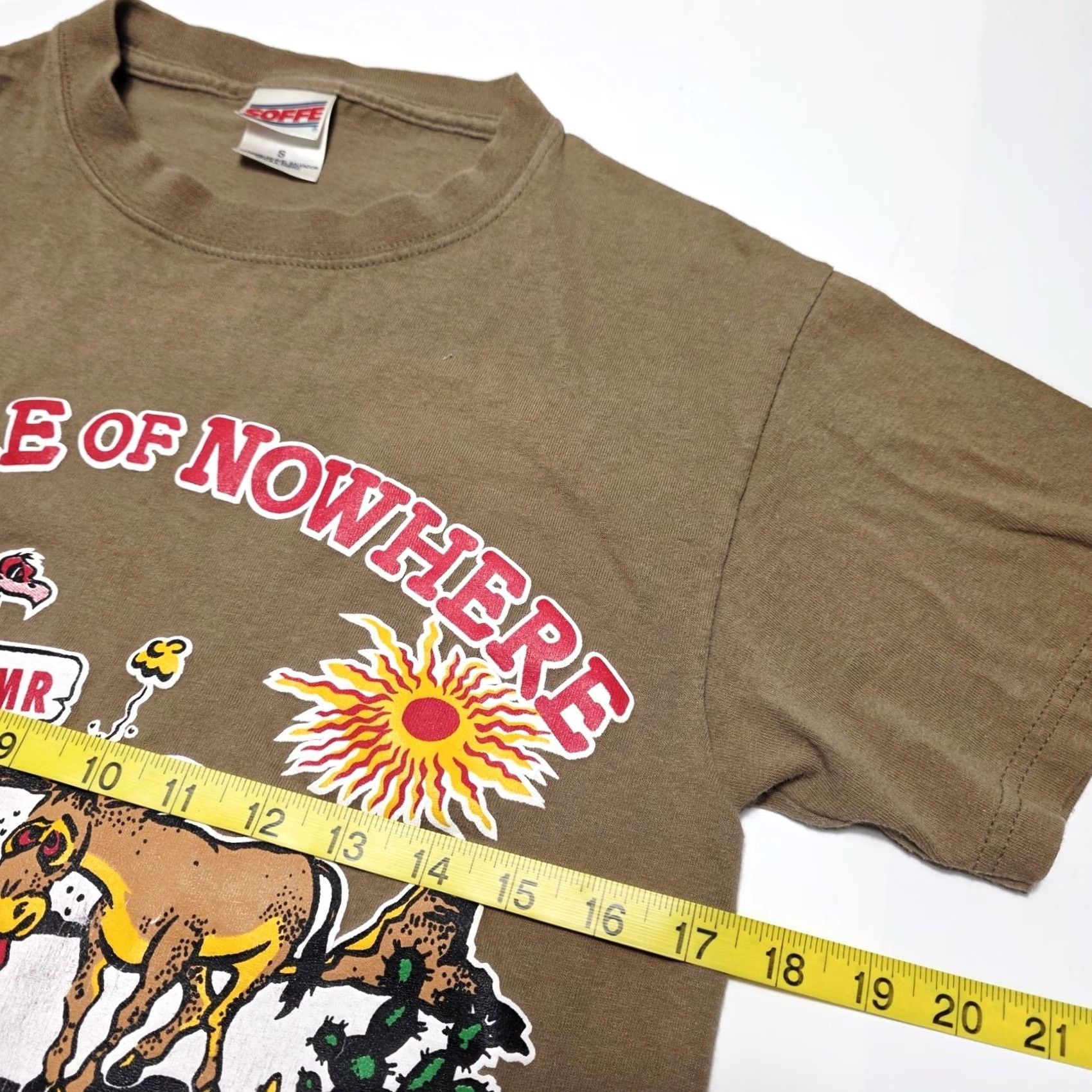 Soffe VINTAGE US Army White Sands Missiles Range T-Shirt Adult Small Desert Scene USA 90s Brown Cotton Size US S / EU 44-46 / 1 - 6 Thumbnail