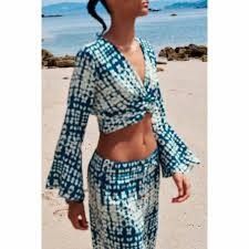 Zara Zara Printed Knot Cropped Top Size S / US 4 / IT 40 - 6 Thumbnail