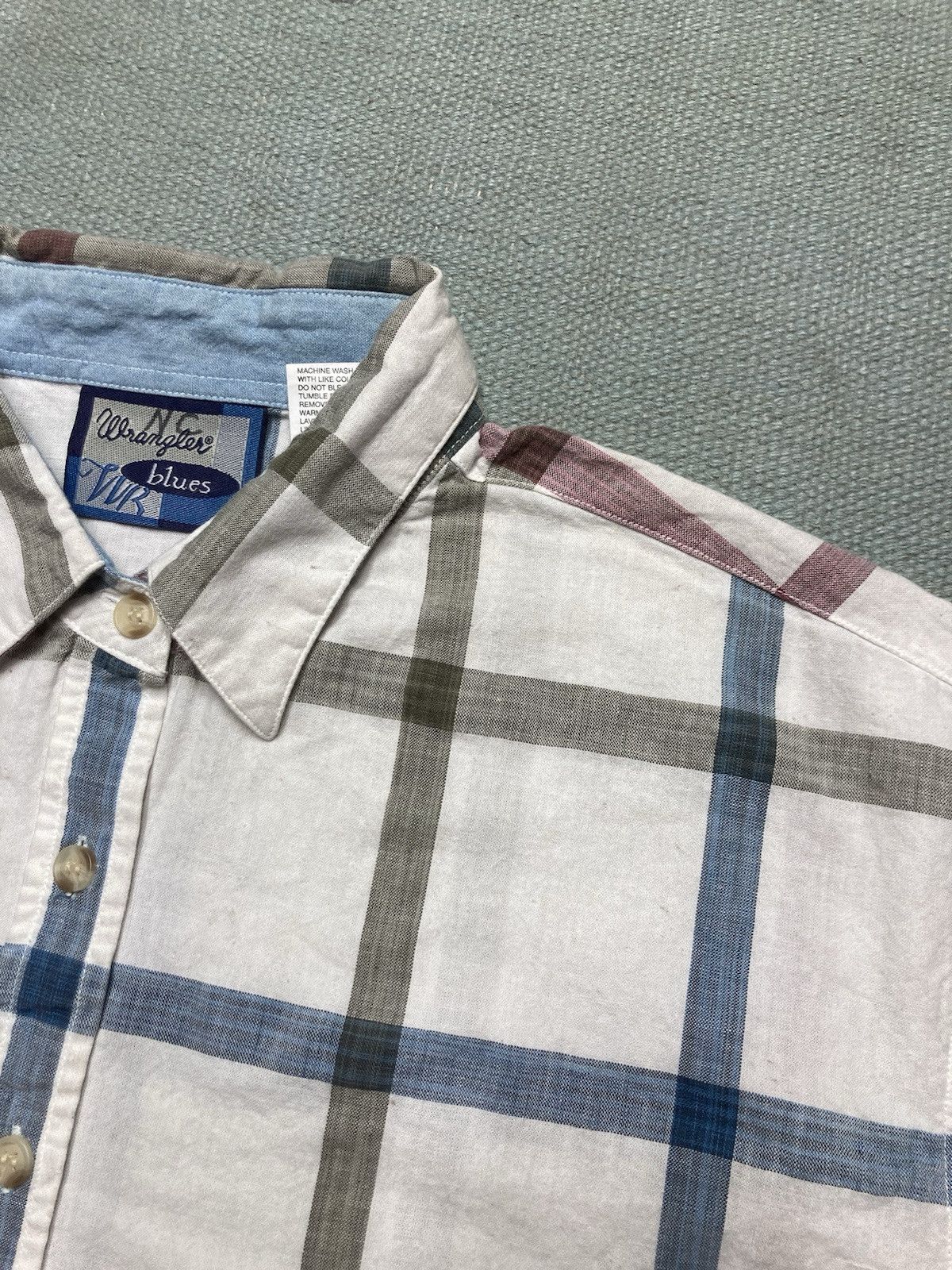 Vintage × Wrangler Vtg wrangler blues button shirt western plaid women’s XXL Size XXL / US 16-18 / IT 52-54 - 6 Thumbnail
