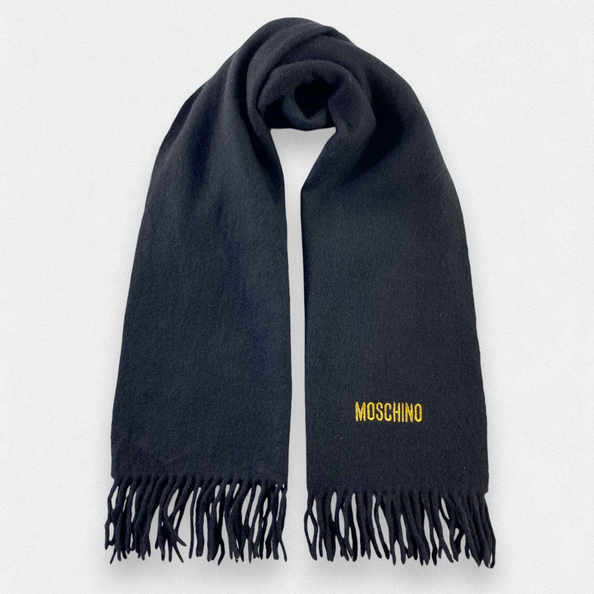 Plain Moschino Scarf Neck Wrap Wool Muffler