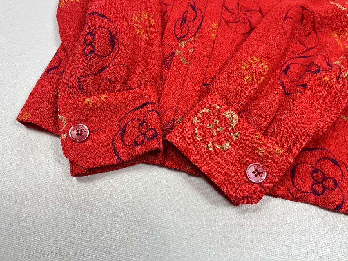Celine Vintage 80s CELINE Paris Skirt Suit Red Floral Wool Size 40 Size M / US 6-8 / IT 42-44 - 12 Thumbnail