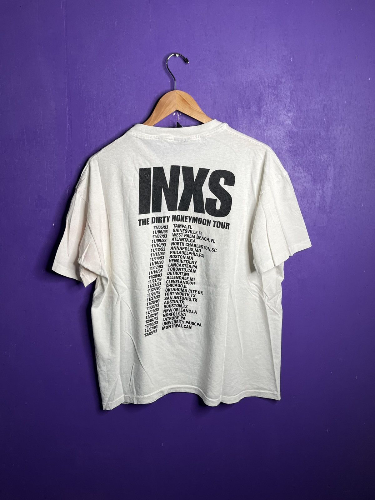 Band Tees × Vintage Vintage 1993 INXS dirty honeymoon tour t-shirt Size US XL / EU 56 / 4 - 2 Thumbnail