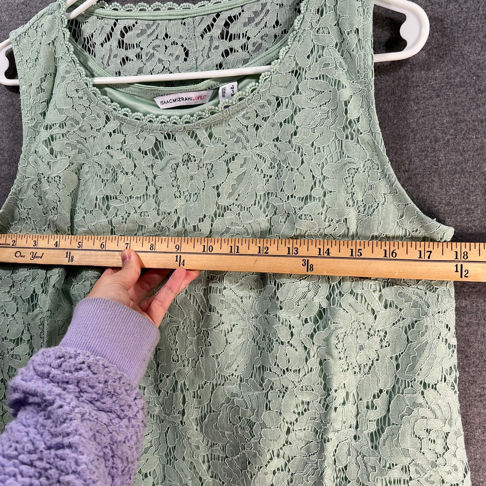 Isaac Mizrahi Isaac Mizrahi Live! Lace Swing Tank Pale Aloe Size Small Size S / US 4 / IT 40 - 5 Thumbnail