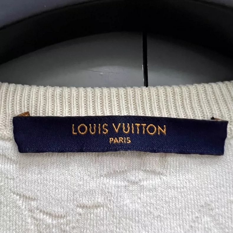 Louis Vuitton Louis Vuitton Cream Embossed Short Sleeve TShirt-2506 Size US S / EU 44-46 / 1 - 4 Thumbnail