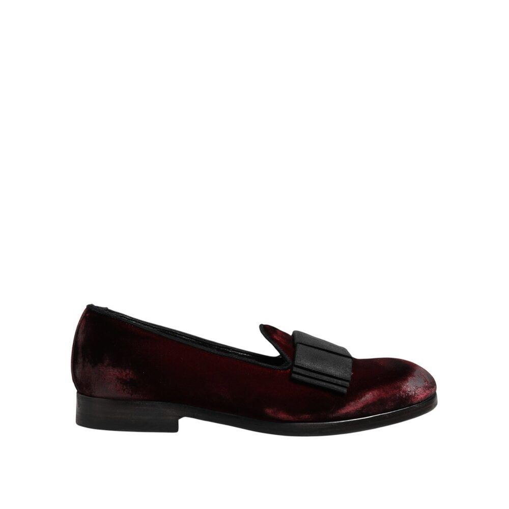 Dolce & Gabbana Dolce & Gabbana Red Velvet Men Slip On Loafers Dress Shoes Size US 7 / EU 40 - 6 Thumbnail