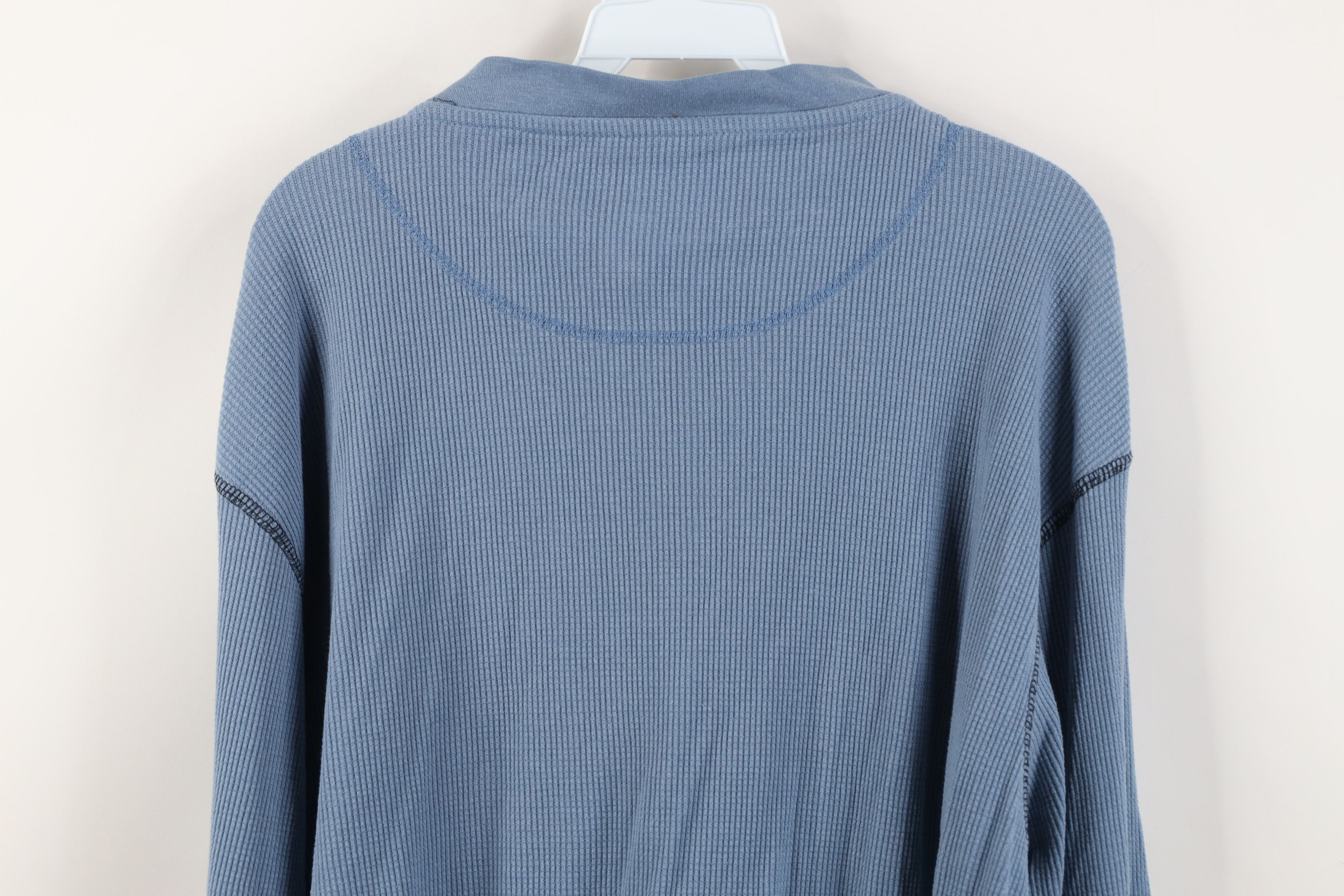 Vintage Vintage Y2K Streetwear Thermal Waffle Knit Henley T-Shirt Size US XXL / EU 58 / 5 - 13 Thumbnail