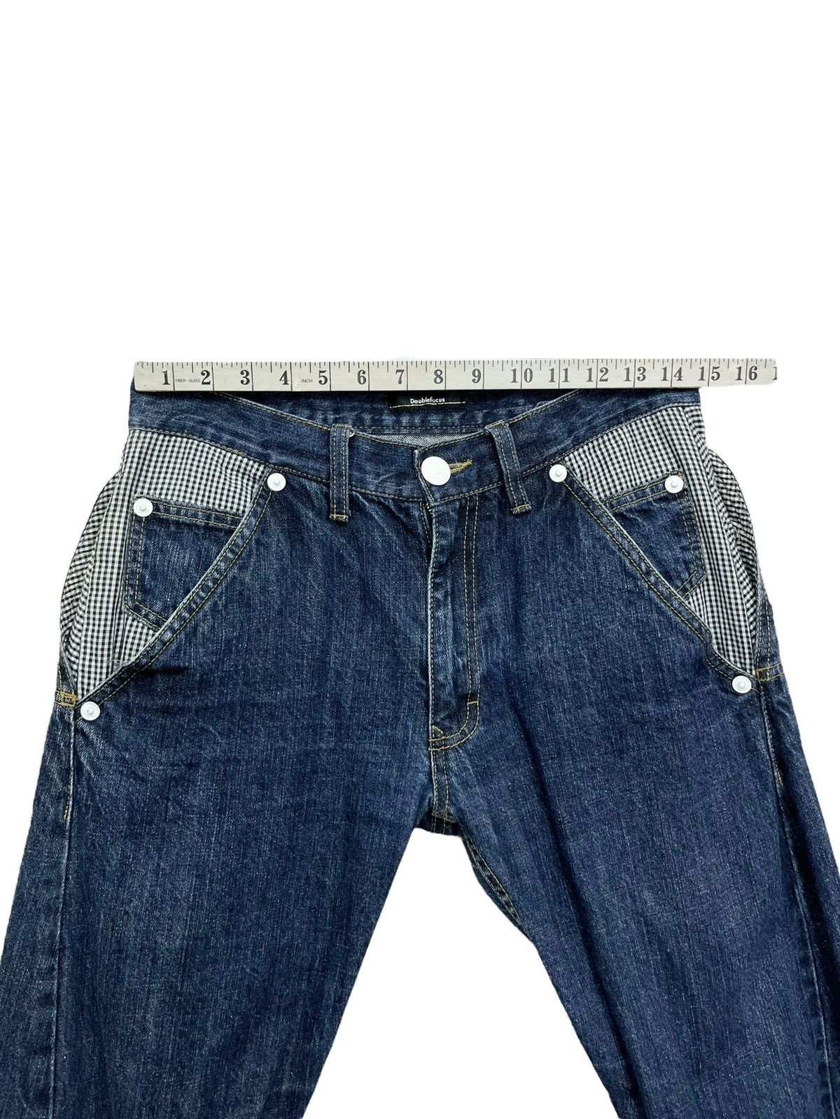 Japanese Brand RARE🔥Butt Flap ABC CAMO BLUE Design Pocket Japan’s Jeans Size US 29 - 10 Thumbnail