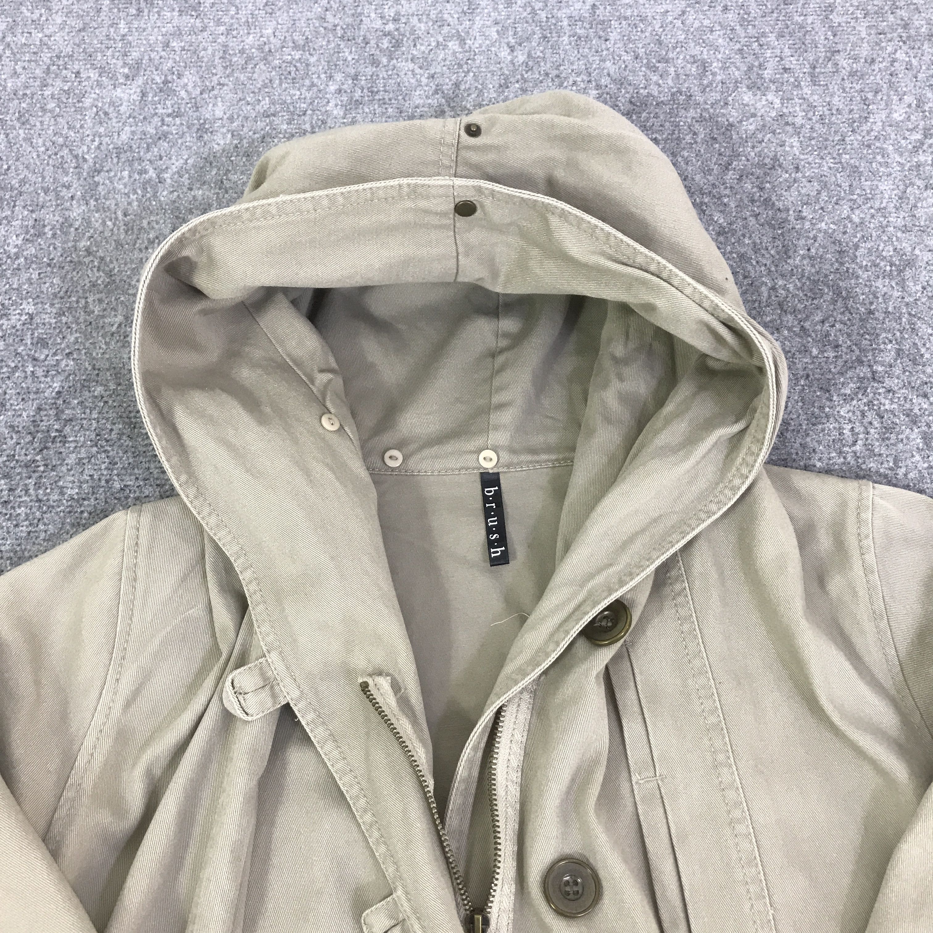 Japanese Brand BRUSH JAPAN STYLE HOODIE KHAKI JACKET K122B4 Size US M / EU 48-50 / 2 - 8 Thumbnail