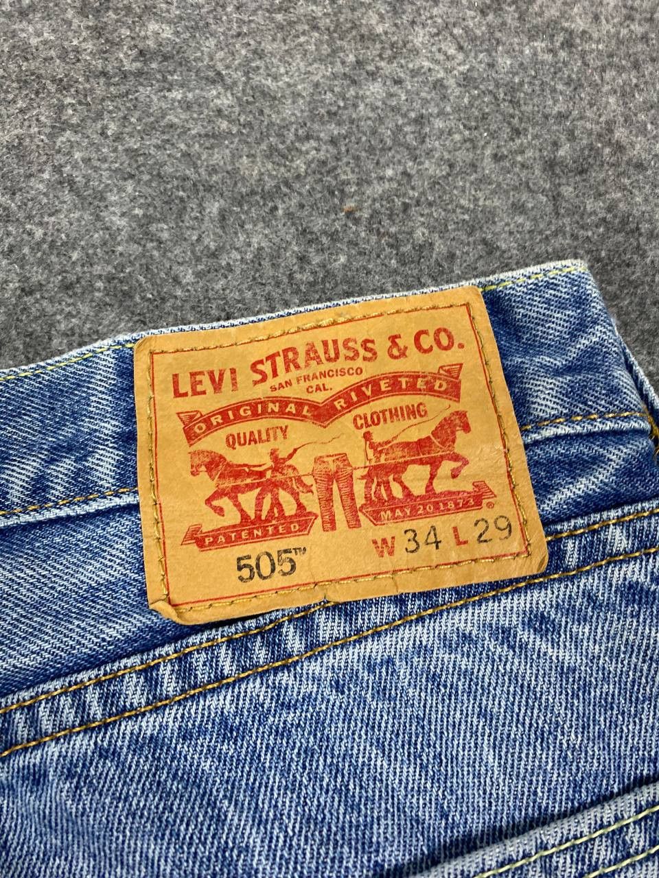 Levi's levis 505 distressed denim nice design Size US 37 - 4 Thumbnail