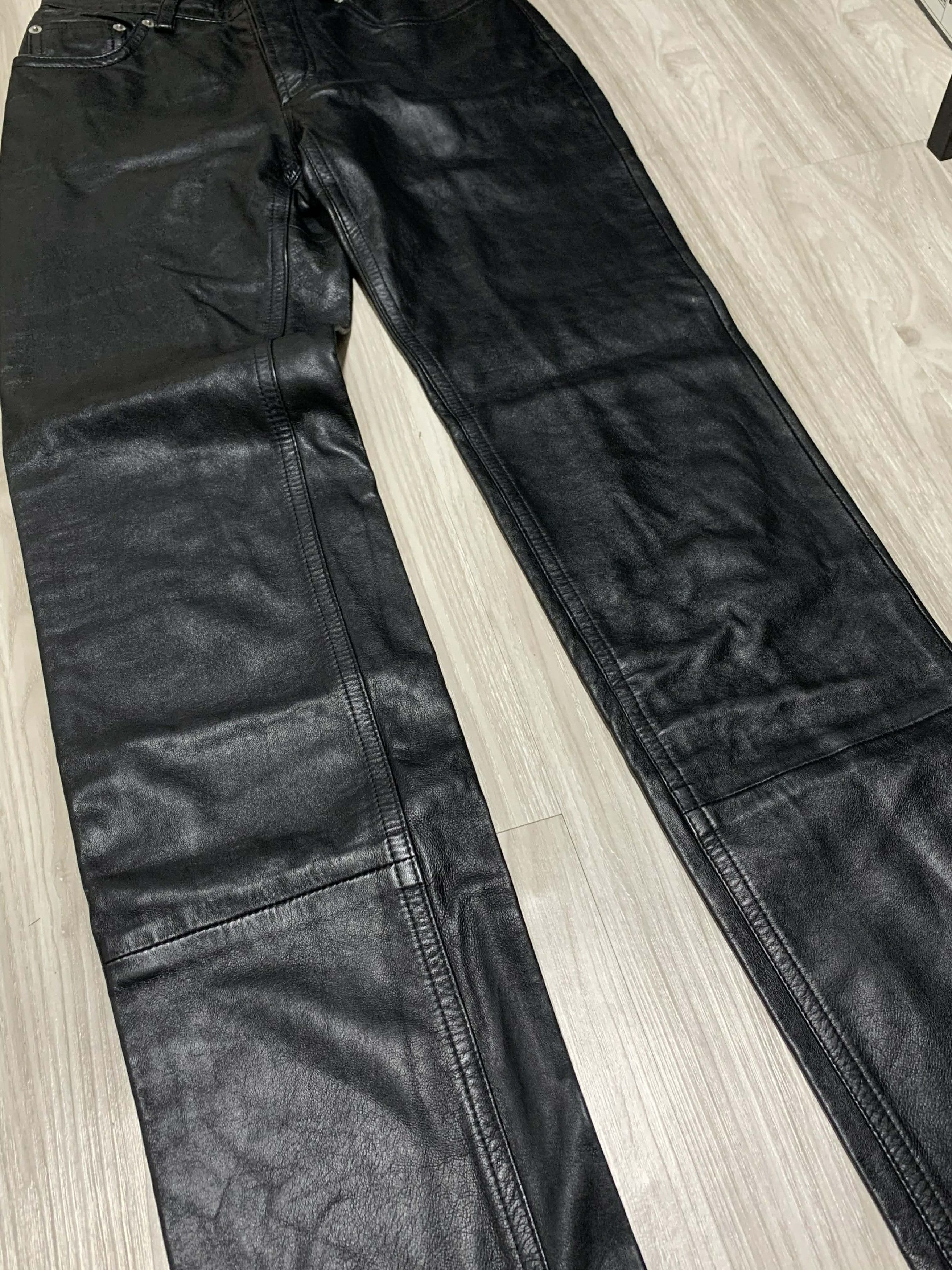 Helmut Lang Helmut Lang Archive 1997 Black Leather Pants Size US 26 / EU 42 - 7 Thumbnail