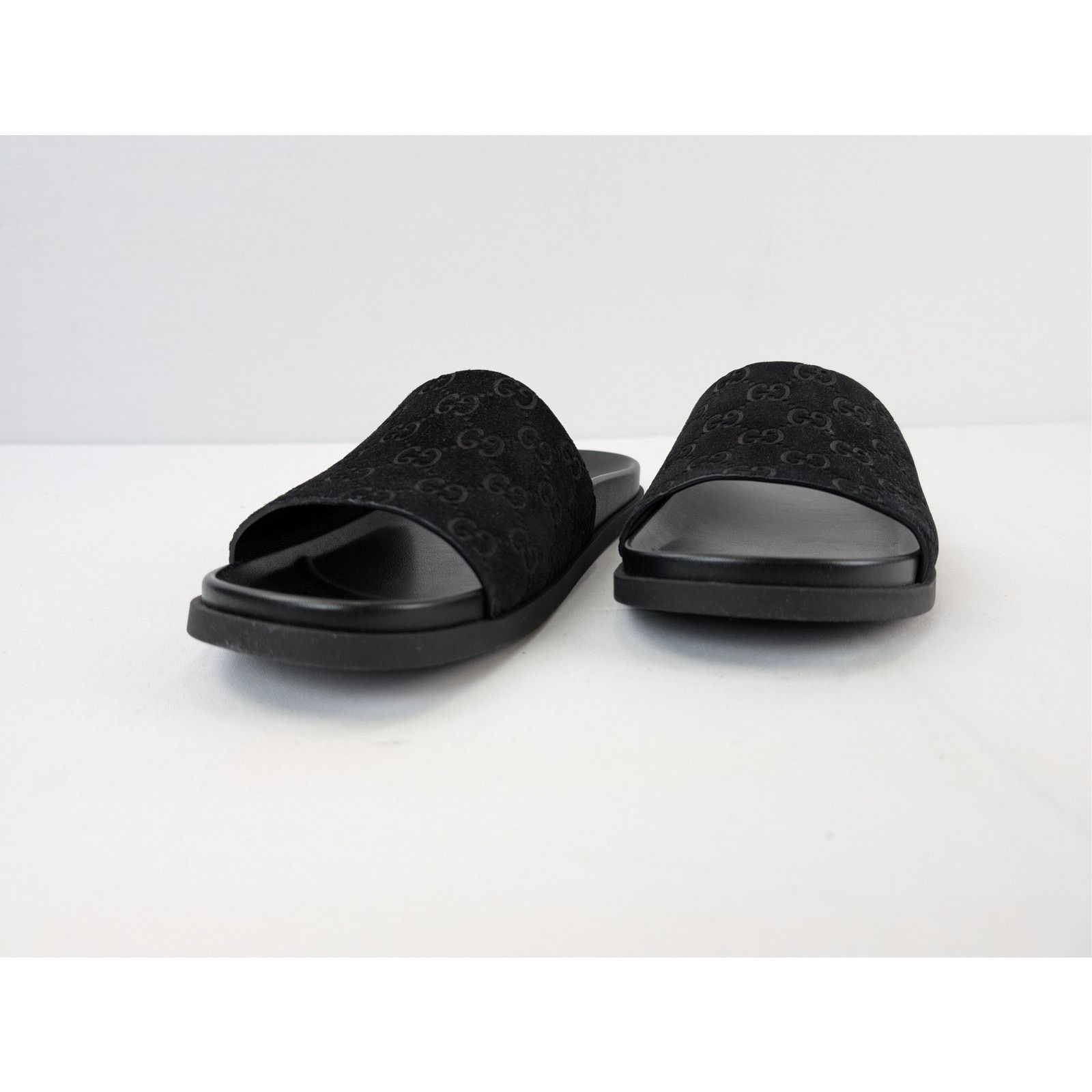 Gucci o1rshd1 Luxury Suede GG logo Slipper Slide Slider in Black Size US 7.5 / EU 40-41 - 7 Thumbnail