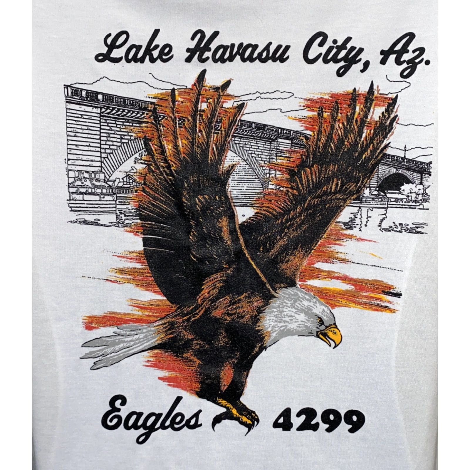 Vintage Sunrise Polo Shirt Men 3XL White Golf Short Sleeve Polyester Blend Lac?e Havasu EAGLES CLUB Size US XXL / EU 58 / 5 - 6 Thumbnail