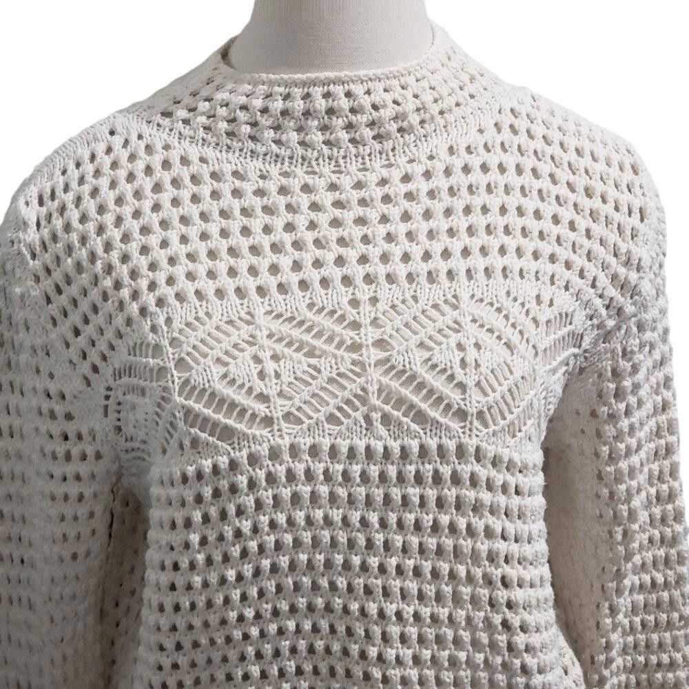 Mango CT1946 MNG Mango Open Stitch Long Sleeve Sweater M Size M / US 6-8 / IT 42-44 - 2 Thumbnail