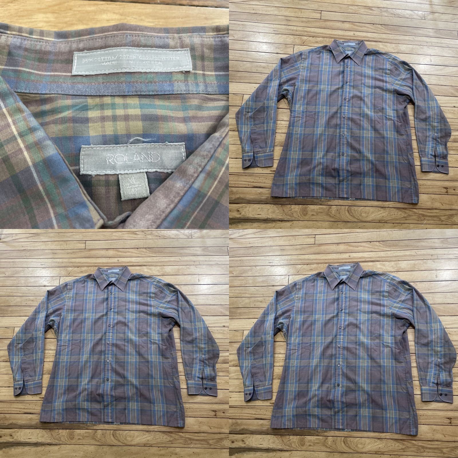 Vintage VINTAGE Roland Button-Up Shirt Men XL Plum Purple Plaid Retro fade Grunge XL Size US XL / EU 56 / 4 - 9 Thumbnail