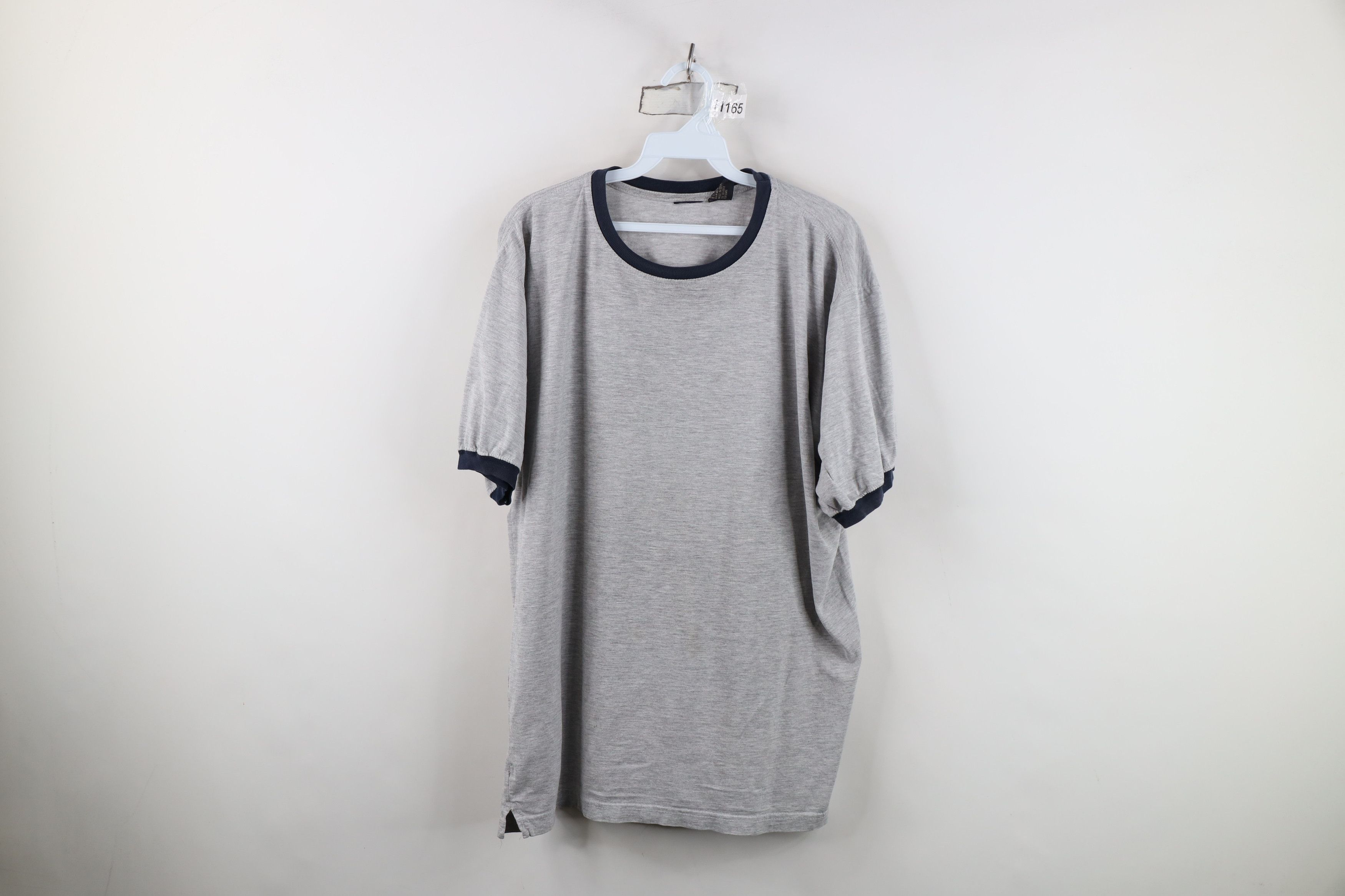 Vintage Vintage 90s Y2K Streetwear Short Sleeve Ringer T-Shirt Gray Size US L / EU 52-54 / 3 - 1 Thumbnail