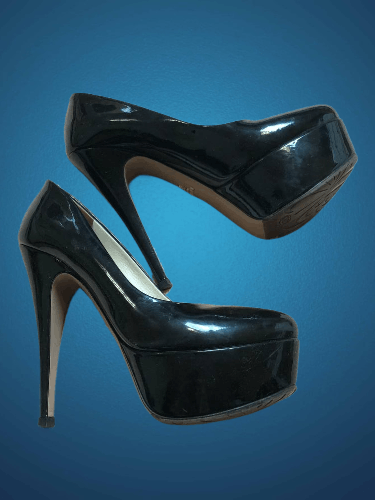 Prada Luxury Prada Patent Leather Black High Heels Size US 8 / IT 38 - 1 Thumbnail