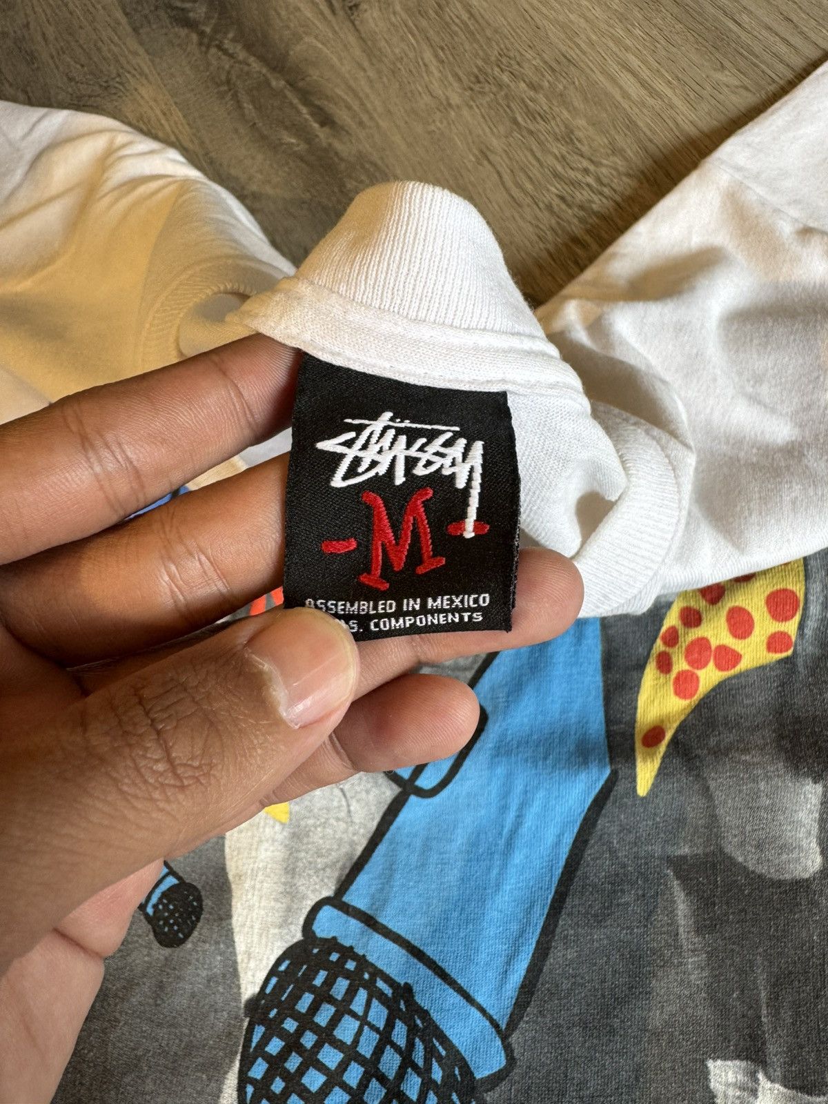 Stussy VINTAGE STUSSY X REAS NUM NUM MUMMY PIZZA BOYS T SHIRT Size US M / EU 48-50 / 2 - 7 Thumbnail