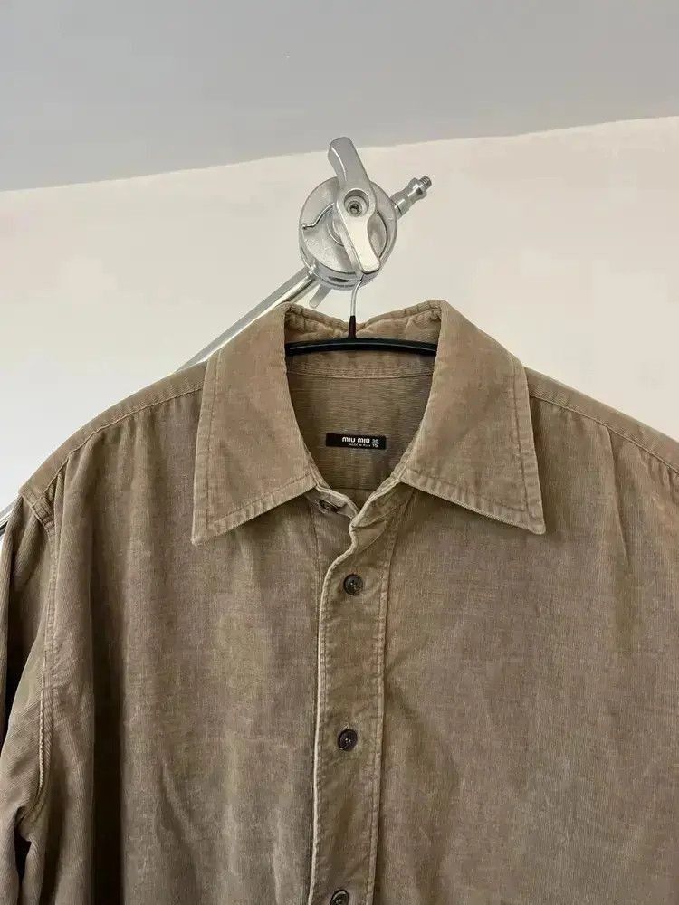 Miu Miu Miu Miu Sz 38 Vintage Miumiu 80s Corduroy Work Shirt-2506 Size US M / EU 48-50 / 2 - 3 Thumbnail
