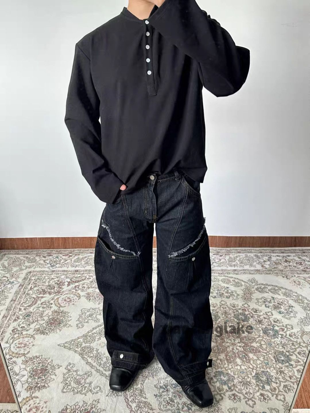 Jean zx vintage loose baggy flared yuppie bootcut cargo jeans Size US 28 / EU 44 - 2 Thumbnail