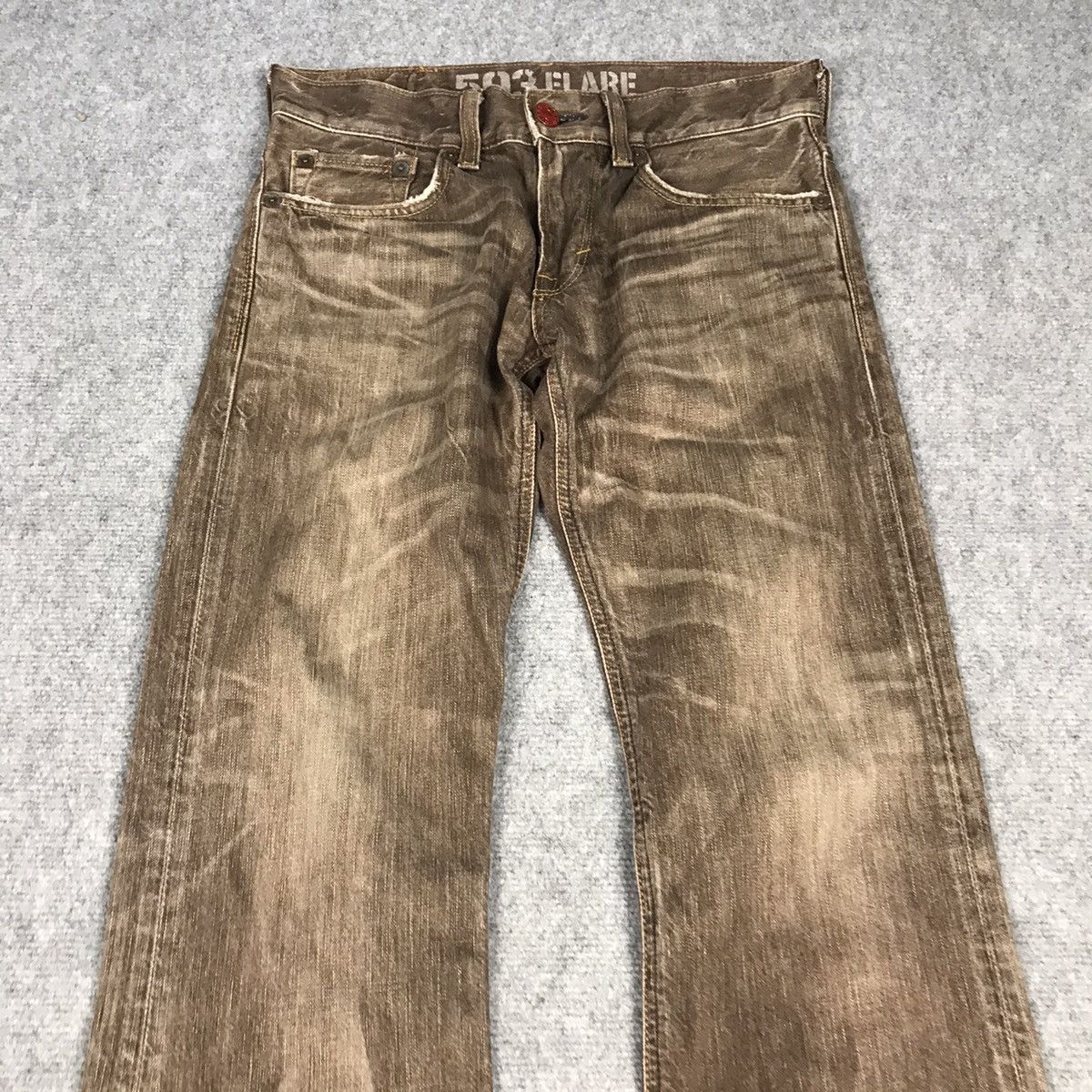 Edwin × Japanese Brand 503 FLARE EDWIN BROWN BOOT CUT DENIM PANTS Size US 28 / EU 44 - 3 Thumbnail