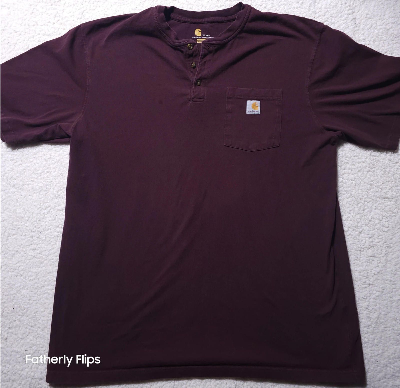 Carhartt Carhartt Fit Henley Short Sleeve Pocket XL Tall Burgundy Size US XL / EU 56 / 4 - 1 Thumbnail