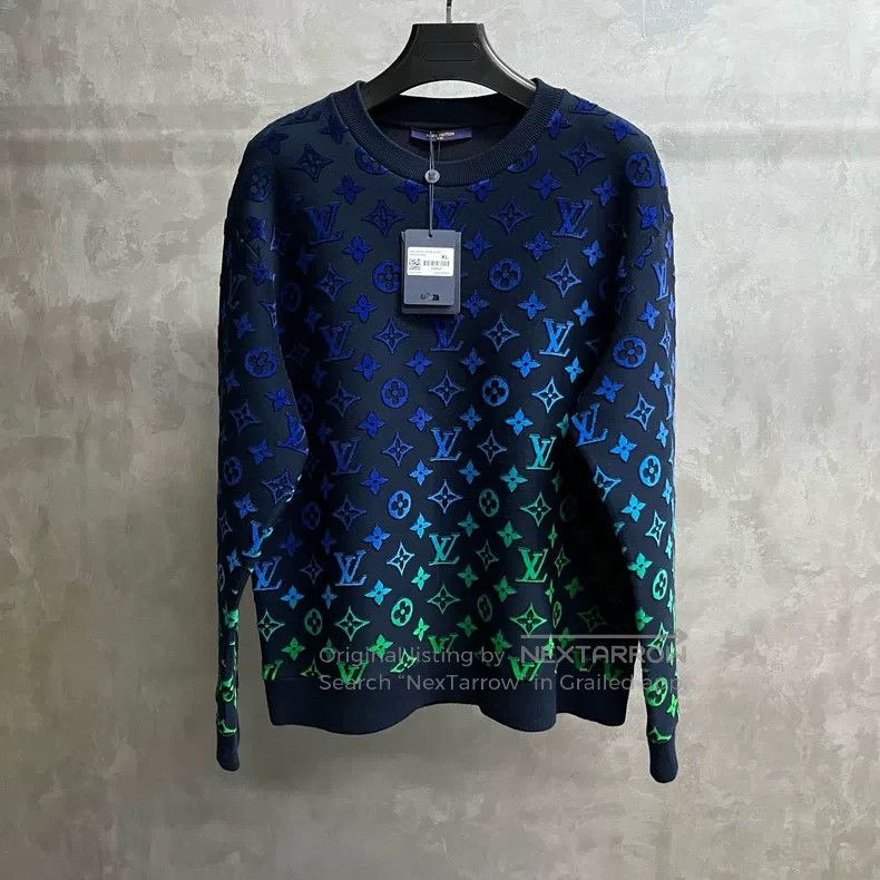 Louis Vuitton Louis Vuitton Blue presbyopic gradient crewneck long-sleev Size US XL / EU 56 / 4 - 1 Thumbnail