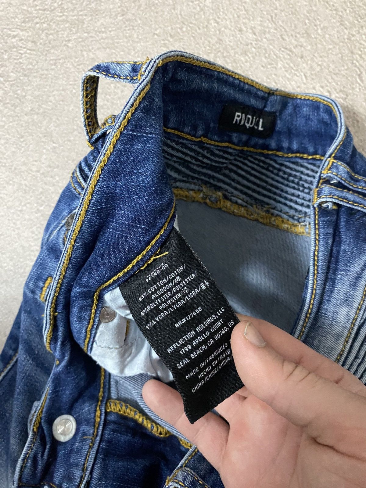 Affliction × Japanese Brand Affliction balmain bike style jeans pants y2k Size 29" - 9 Thumbnail
