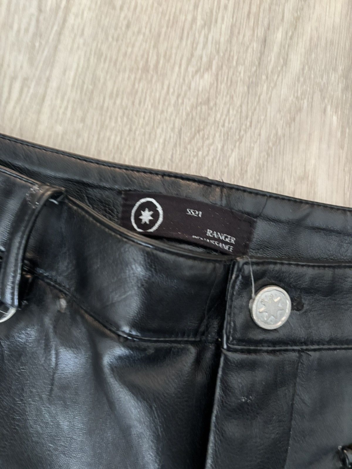 Designer Ranger Cartel Leather Flared Pants Size US 44 / EU 60 - 2 Thumbnail