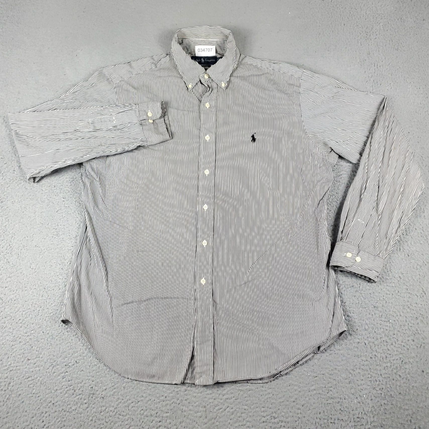 Ralph Lauren Ralph Lauren Shirt Mens 16.5 Gray Striped Dress Button Up Long Sleeve Size 42R - 3 Thumbnail
