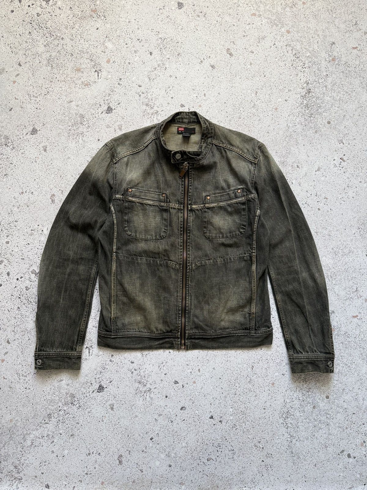 Diesel Vintage Diesel bomber moto jacket washed sun faded Size US XL / EU 56 / 4 - 1 Thumbnail