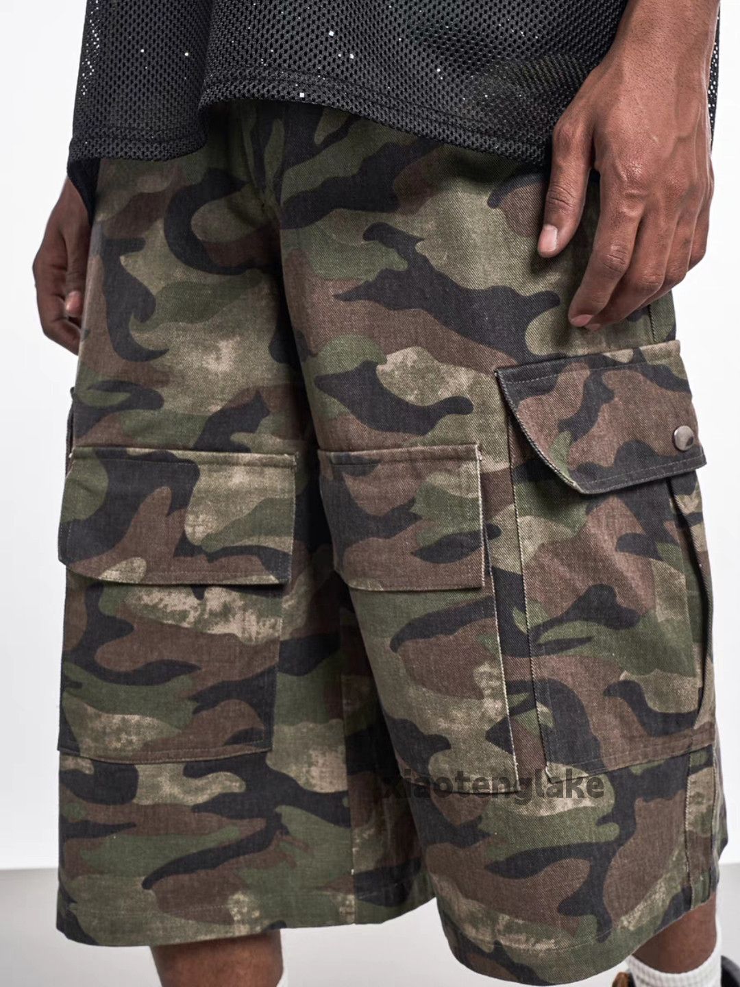 Designer Unisex outdoor utility loose baggy skate hiphop cargo shorts Size US 36 / EU 52 - 7 Thumbnail