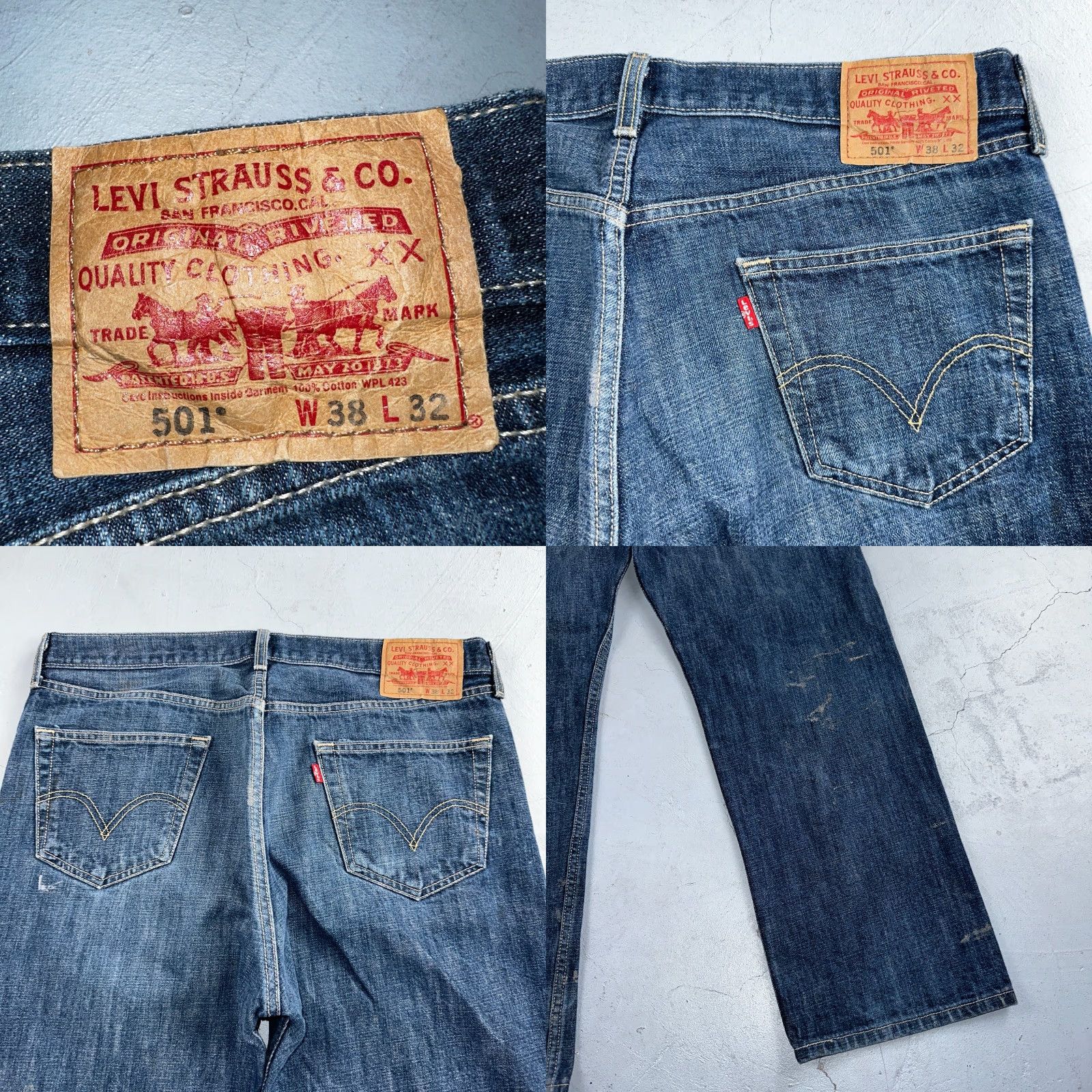 Levi's VINTAGE Levi's 501 Straight Jeans Blue 38x32 Regular Regular Men 90s Denim Levi's 501 Series 5-Pocket Design Wool? No. Size US 38 / EU 54 - 10 Thumbnail