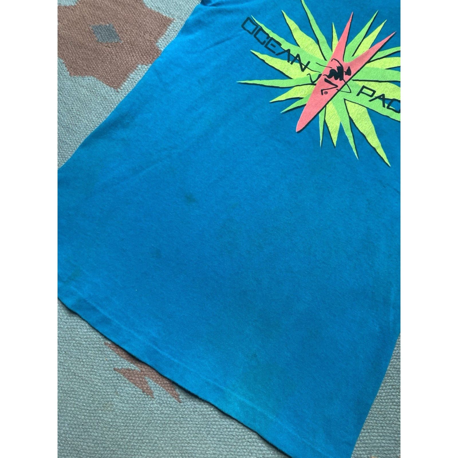 Ocean Pacific VINTAGE Ocean Pacific 90s T-Shirt Mens Graphic Surf Skate OP Single Stitch Teal Small Size US S / EU 44-46 / 1 - 2 Thumbnail