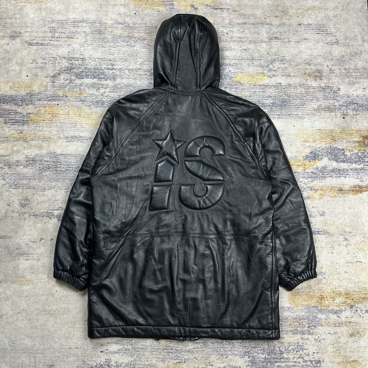 Issey Miyake Archive Vintage 80s Issey miyake star leather jacket