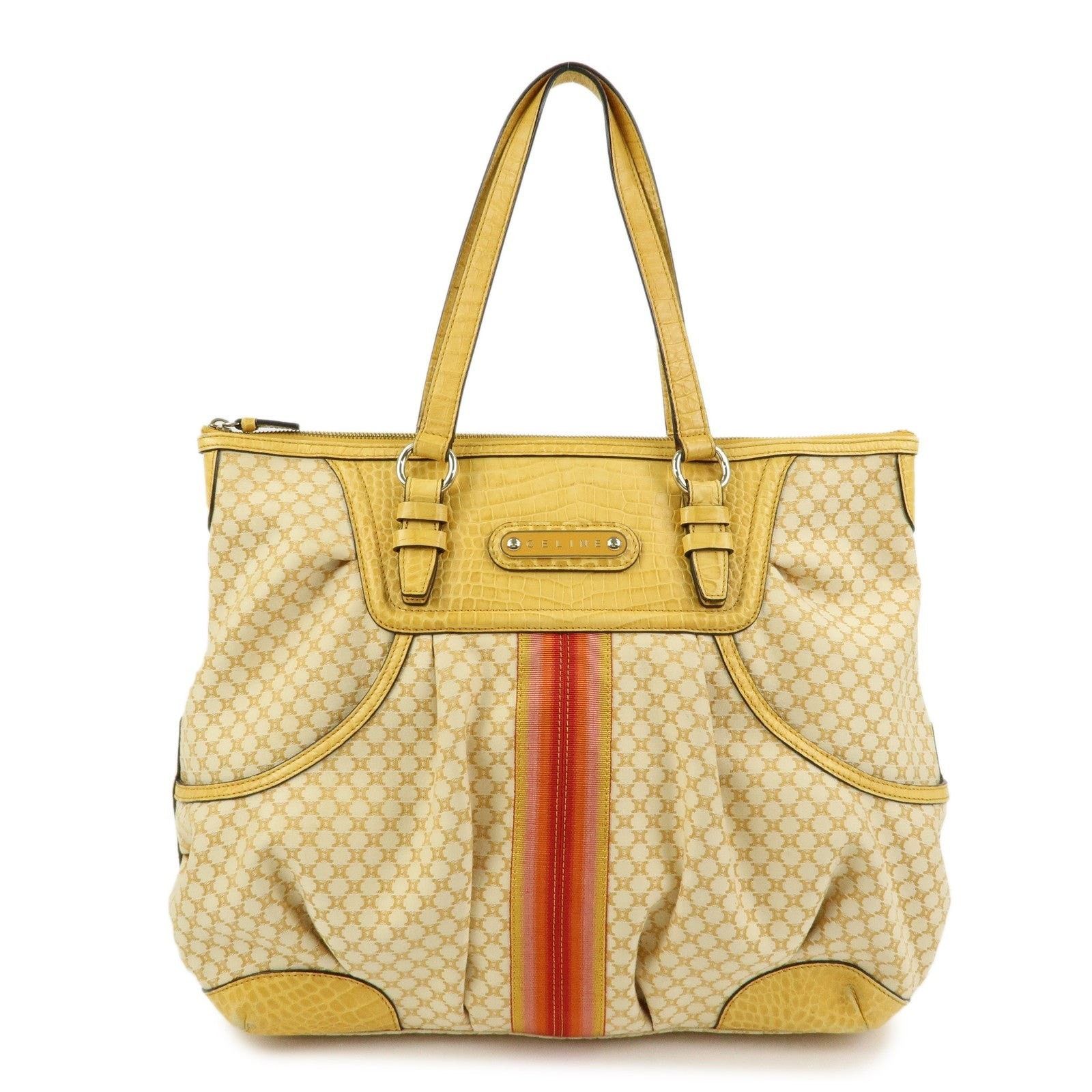Celine Celine Macadam Coated Canvas & Leather Tote Yellow Size ONE SIZE - 1 Thumbnail