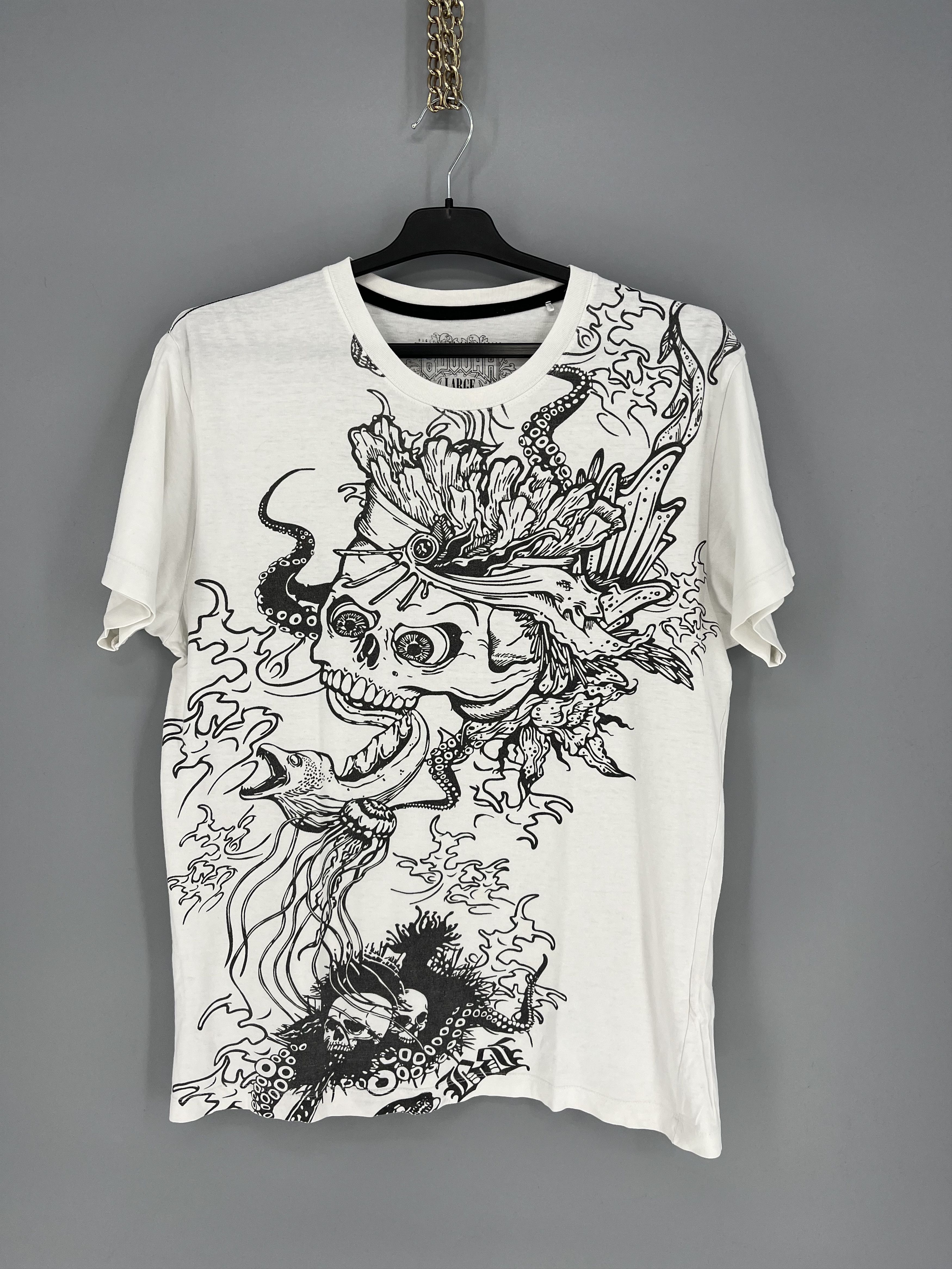 Vintage Vintage Big Buddha Skull Affliction Style Cyber-Y2K Tee Size US L / EU 52-54 / 3 - 1 Thumbnail
