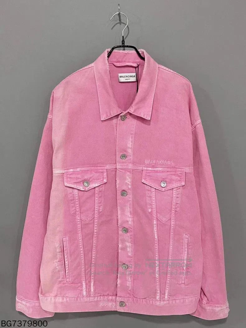 Balenciaga Balenciaga Pink Washed Denim Jacket. Size US M / EU 48-50 / 2 - 1 Thumbnail
