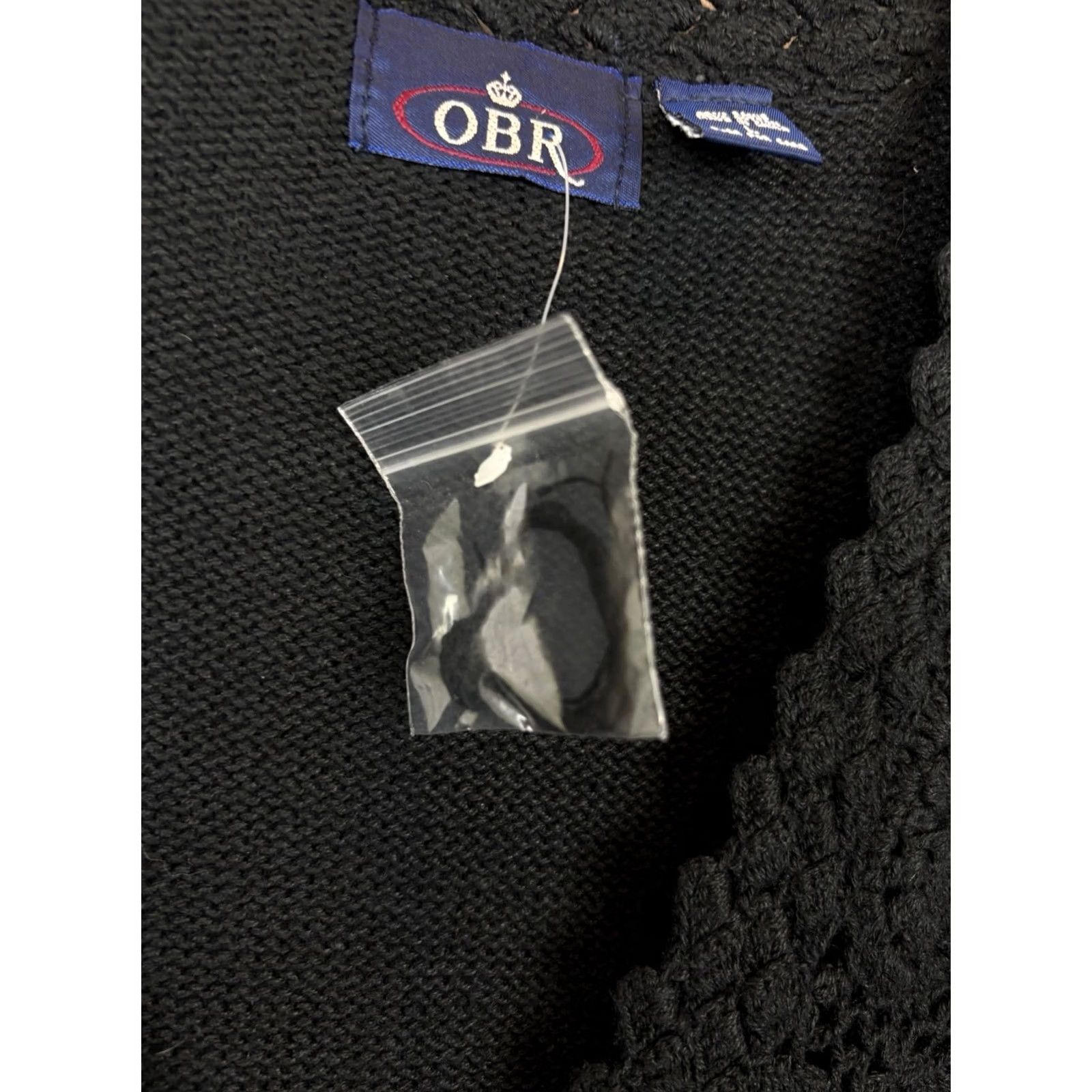 Vintage OBR Vest Sweater Womens L Black Crochet Knit Open Front Hippie Boho Winter Spring Fall Festival Casual Size L / US 10 / IT 46 - 7 Thumbnail