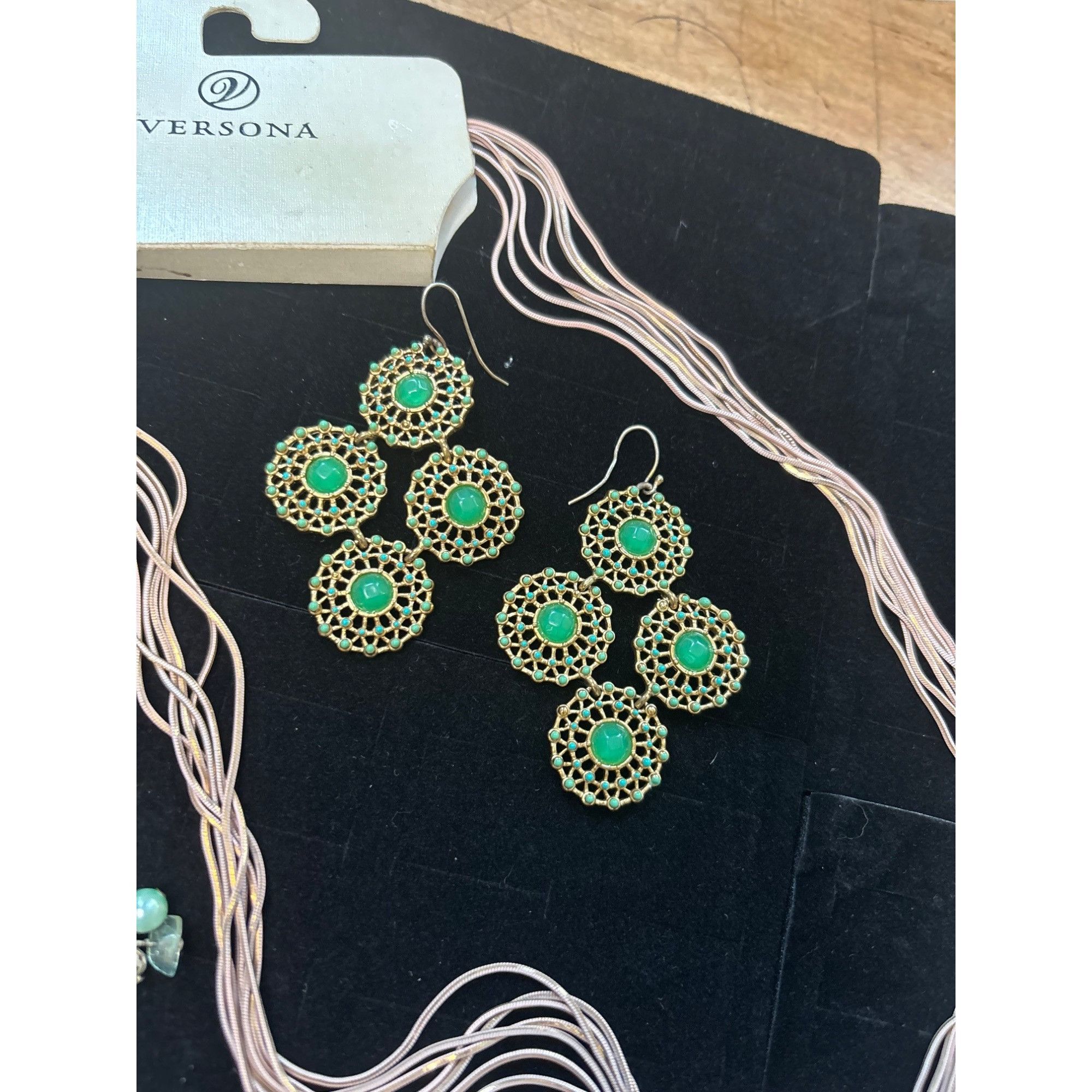 Other VERSONA Turquoise & Gold Statement Necklaces And Earring Set Size ONE SIZE - 2 Thumbnail