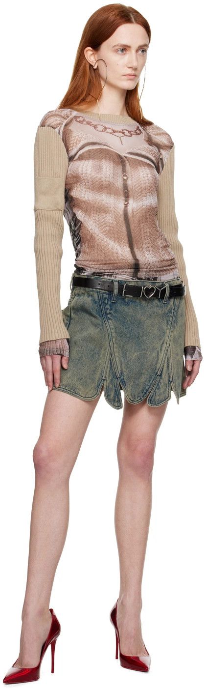 Jean Paul Gaultier × Y/Project Beige Trompe L'oeil Sweater Size XS / US 0-2 / IT 36-38 - 4 Thumbnail