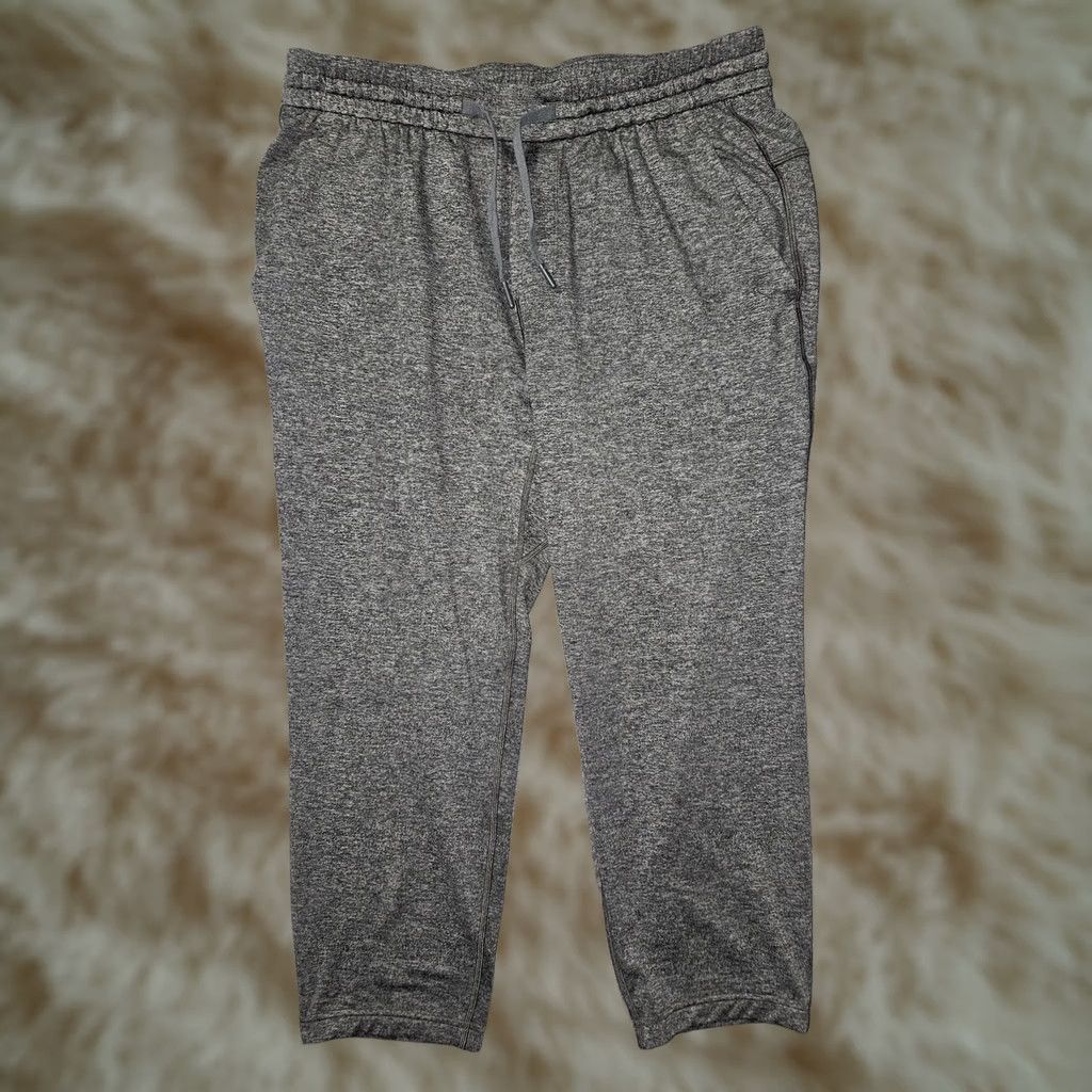 Lululemon Lululemon Pants Mens Large Gray Jogger Sweatpants Drawstring Recycled Polyester Heathered Dark Gray Pockets Logo Size US 33 - 1 Thumbnail