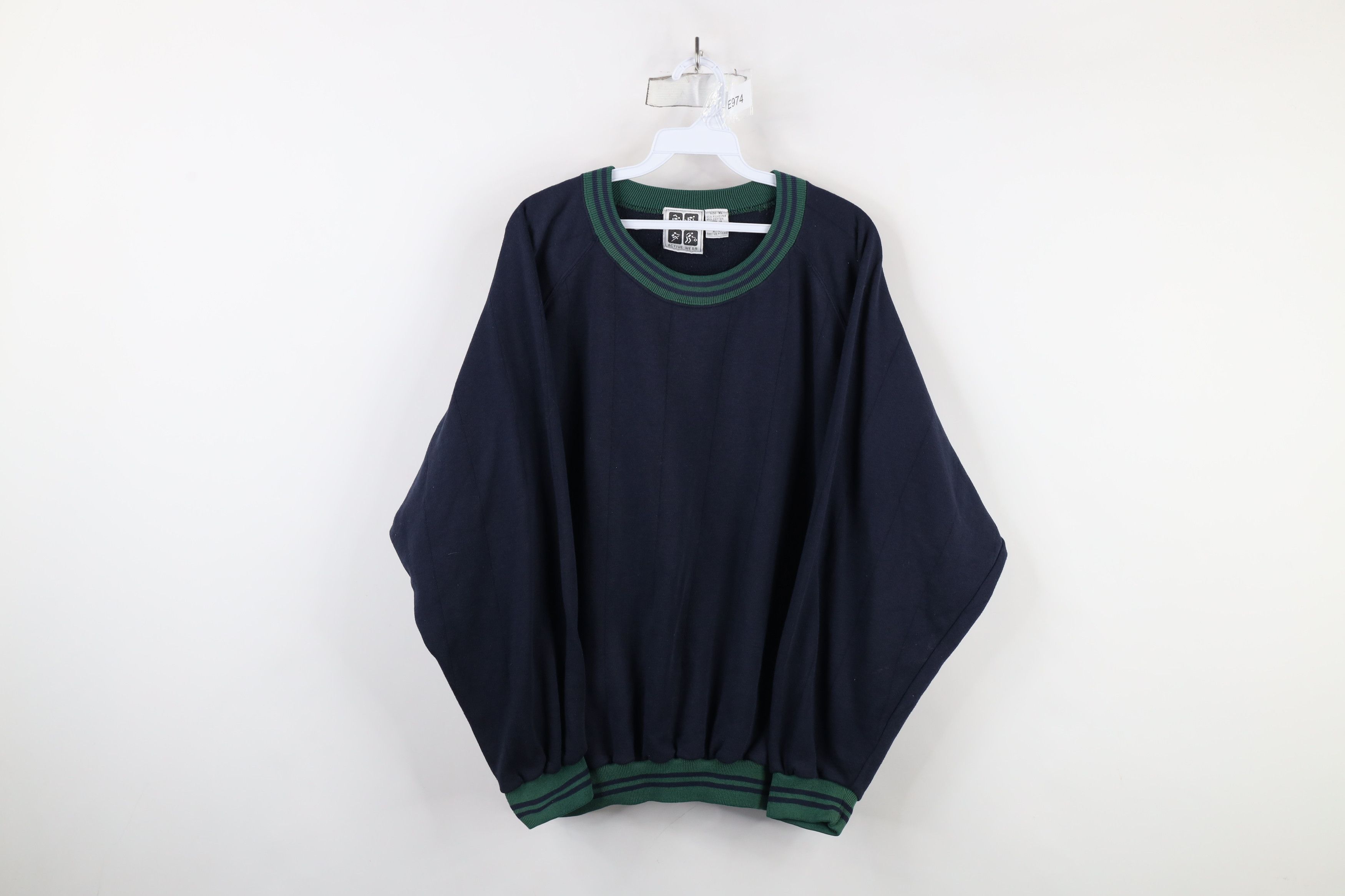 Vintage 90s Streetwear Striped Boxy Fit Crewneck Sweatshirt