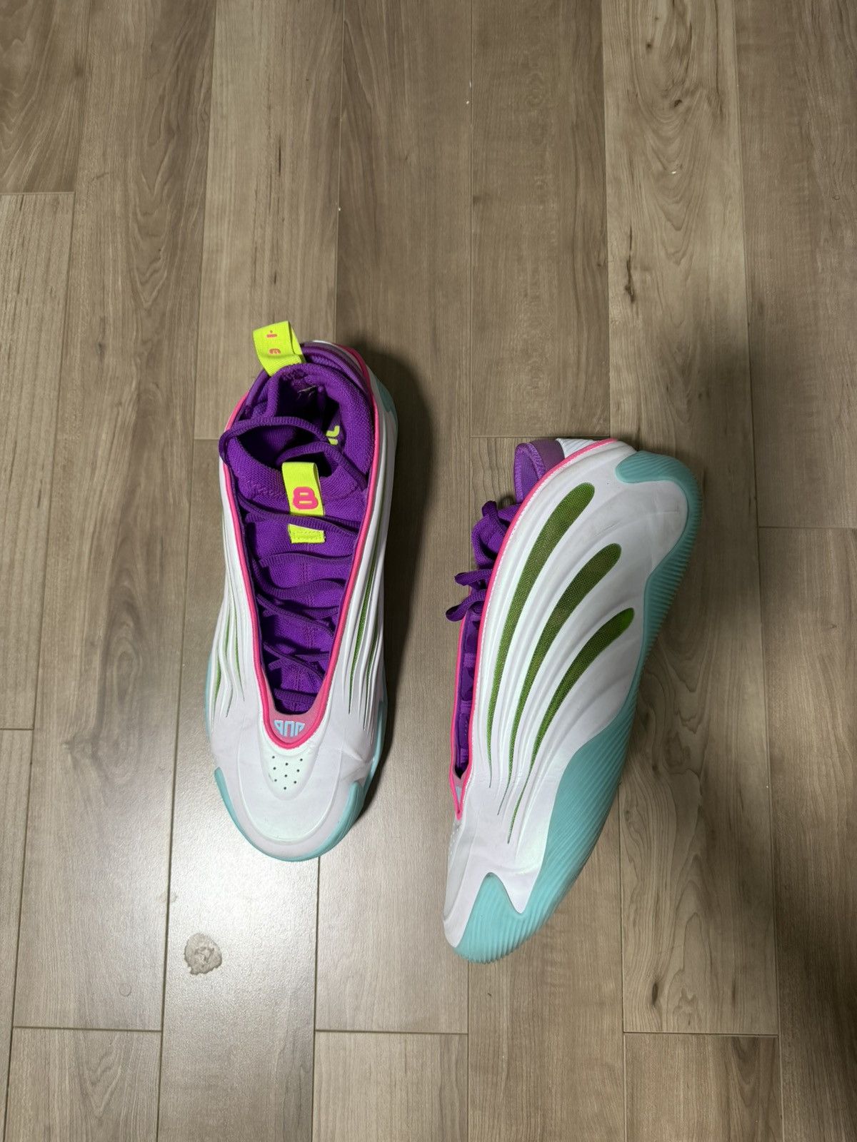 Adidas Jalen Williams x adidas Harden Vol. 9 White Lucid Lime Pink Size US 13 / EU 46 - 1 Thumbnail