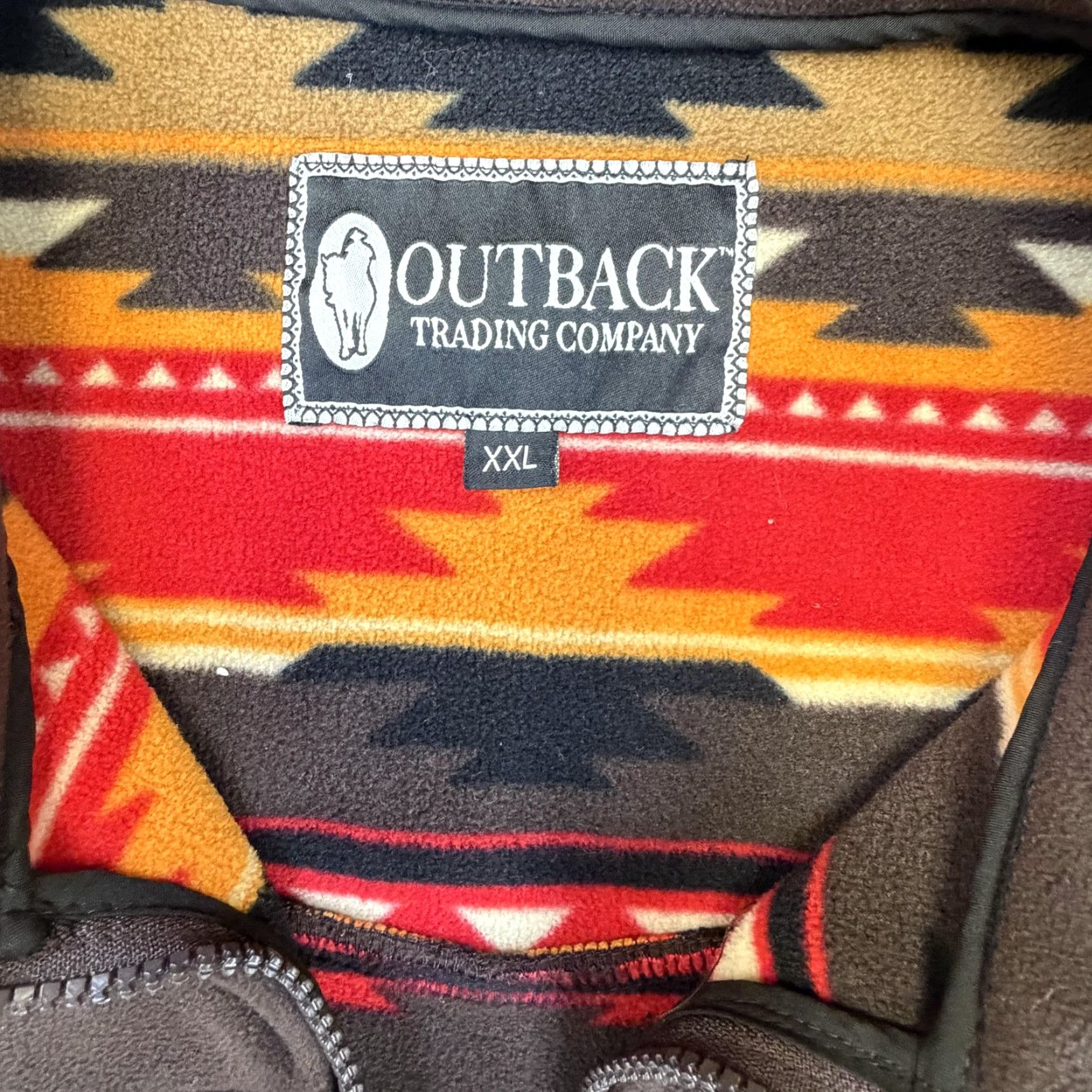 Vintage Outback Trading Company Vest Mens 2XL Brown Fleece Oregon Aztec Lined Western Size US XXL / EU 58 / 5 - 3 Thumbnail