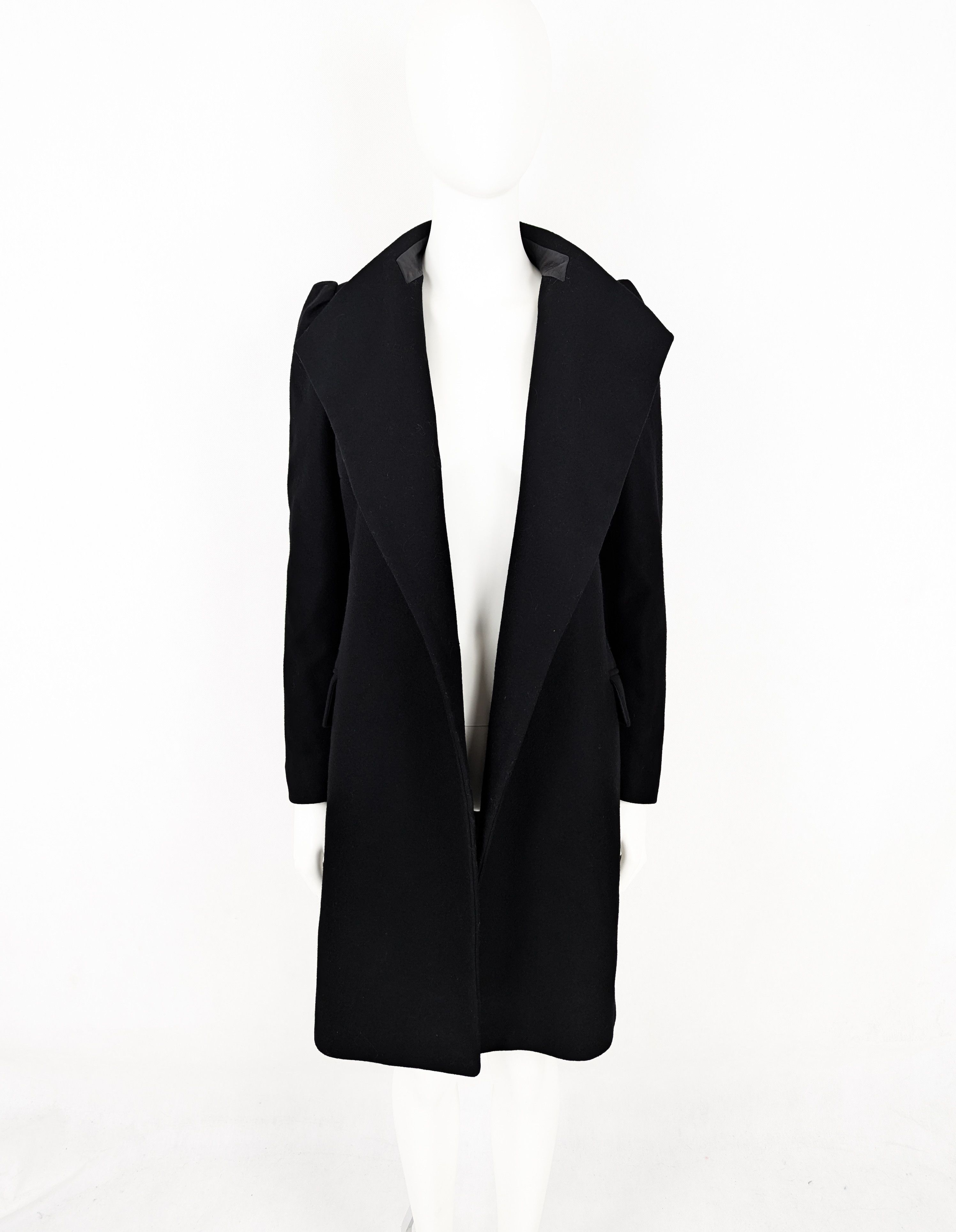 Dries Van Noten Dries Van Noten black wool leather coat M Size M / US 6-8 / IT 42-44 - 4 Thumbnail