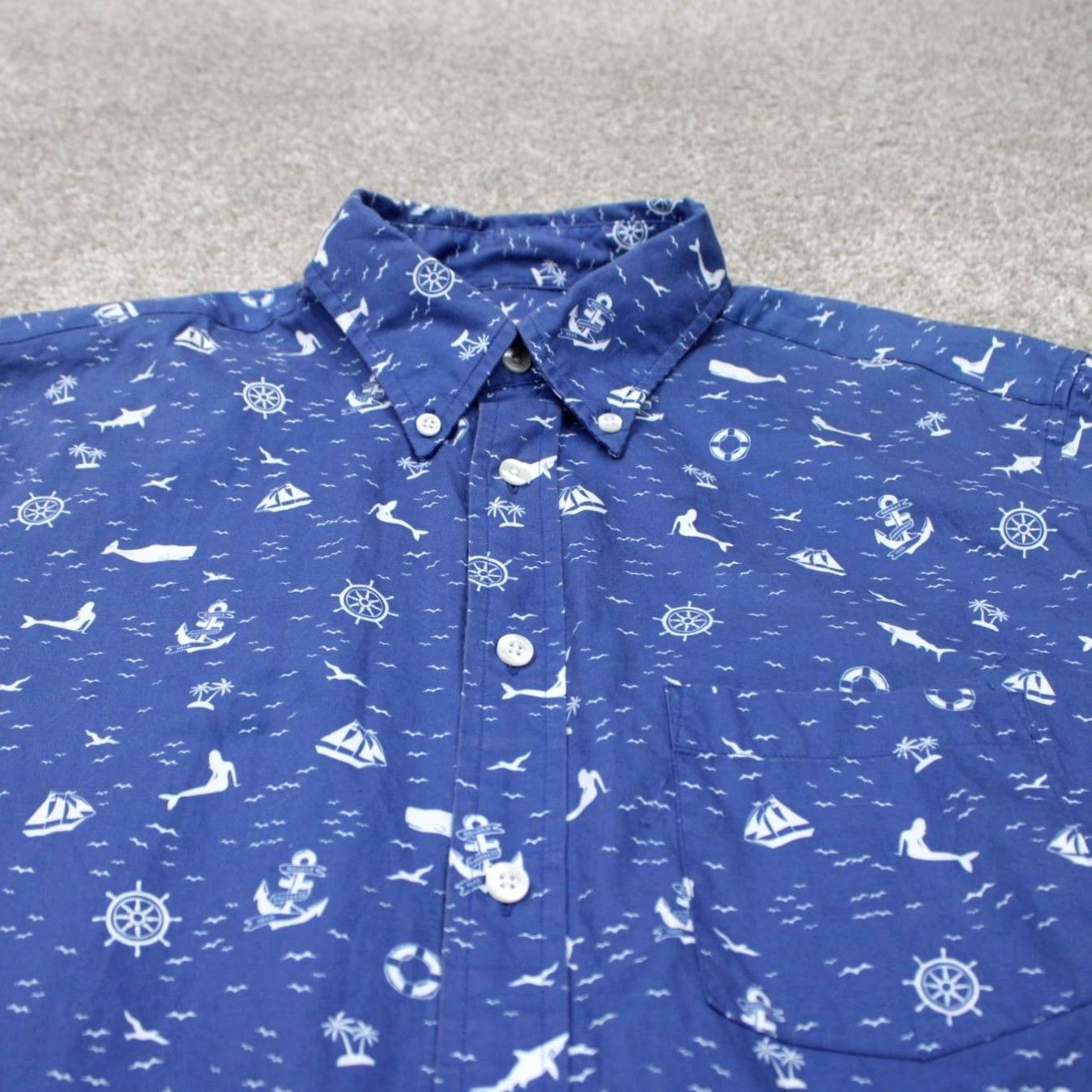 Brooks Brothers Brooks Brothers Fleece AOP Shirt Mens Medium Blue All Over Print Size US M / EU 48-50 / 2 - 4 Thumbnail