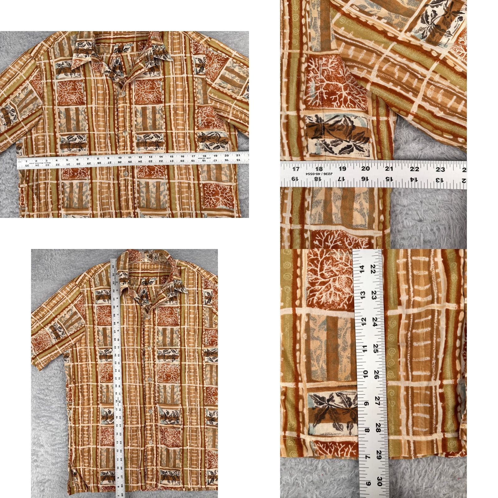 Tori Richard VINTAGE Tori Richard Shirt Men Beige Floral Tile Button-Up Cotton Hawaiian 80s Size US M / EU 48-50 / 2 - 8 Thumbnail