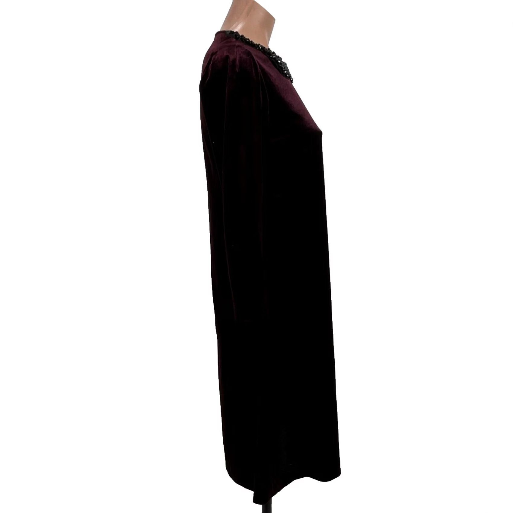Betsey Johnson VINTAGE Betsey Johnson Dress 4 Purple Velvet Beaded Cocktail Whimsigoth Fairy Dress Short 90s Gothic Retro City Bohemian Fashion Women Size S / US 4 / IT 40 - 5 Thumbnail